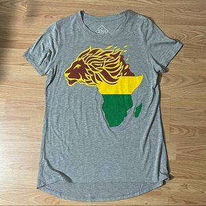 Sz Lg Rastafarian Africa Lion Tee by Well Worn ❤️💛💚🦁